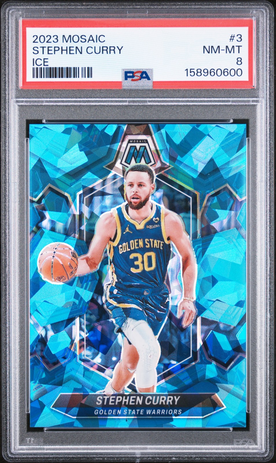 2023 Panini Mosaic #3 Stephen Curry Ice PSA 8 #/125