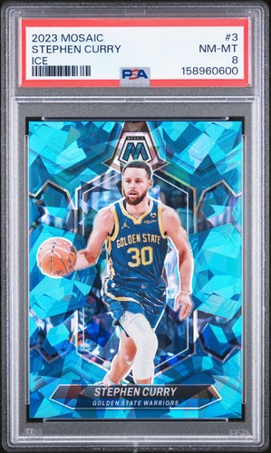 2023 Panini Mosaic #3 Stephen Curry Ice PSA 8 #/125