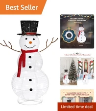 Durable 4 FT Lighted Snowman - Perfect for Lawn & Indoor Christmas Decoration