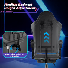 Ergonomic Coumputer Gaming Chair Office Swivel Recliner Seat w Footrest Black 7