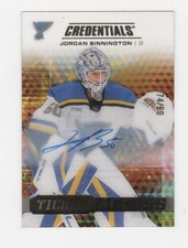 2025-26 CREDENTIALS TICKET ACCESS 74/99 AUTOGRAPH JORDAN BINNINGTON BLUES