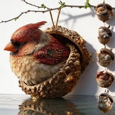 3D Forest Animal Acorn Ornaments, Woodland Christmas Decor with Realistic Ani...