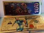 Five 24 Karat Gold Foil Notes, Designed w/Silver Hawks 5 Comics Characters Fun — photo 6