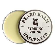 Striking Viking Beard Balm for Men Unscented, 2 Ounces Fragrance Free Care ...