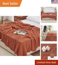 6 Layer 100 Cotton Muslin Blanket, 108"x90" Muslin King Size Blanket for Bed...