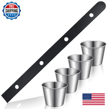 Sunnychicc 5ft Shot Board with 4 Stainless Steel Shot Glasses - 4 Person