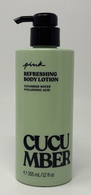 NEW Pink Cucumber Water Hyaluronic Acid Refreshing Body Lotion Cream Pump 12 oz