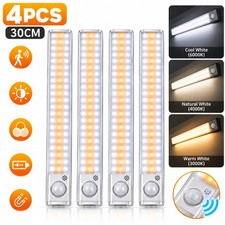 4Pack LED Under Cabinet Lights, Rechargeable Motion Sensor, 3 Color Dimmable