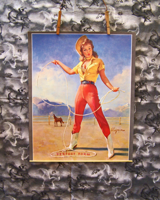 VINTAGE GIL ELVGREN LARGE BROWN & BIGELOW ORIGINAL PIN-UP PRINT