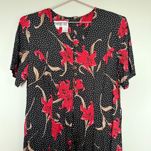 Coco Blanco Womens Prairie Dress 8 Floral Maxi Cottagecore Teacher Modest VTG - Picture 2 of 5