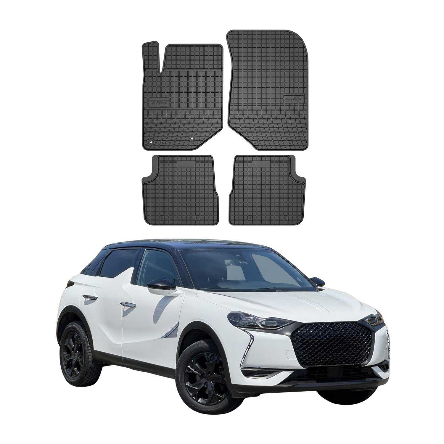 Tapis de sol pour DS3 Crossback en caoutchouc noir imperméable de 2018 à 2022