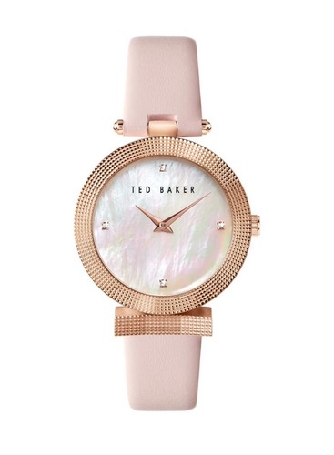 Ted Baker London Bow Mesh Strap Watch, 36mm Blush/White/Rush Gold at Nordstrom