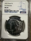2025-P $1 Peace Dollar NGC MS69 90% Silver Philadelphia US Coin FIRST RELEASE!