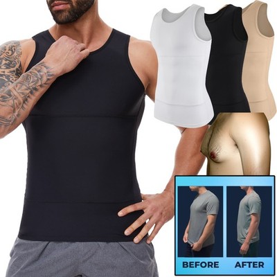 Men Gynecomastia Comprssion Shirt Tummy Control Tank Top Shaping Belly Shapewear