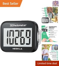 3D Pedometer Digital Step Counter Large Display Accurate Fitness Tracker