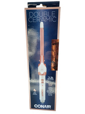 Conair Double Ceramic Hair Curler 1/2" barrel 30 heat settings auto off dual vol