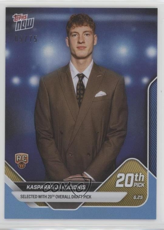 2025-26 Topps Now Draft Online Exclusive Blue Foil 5/75 Kasparas Jakucionis #D20