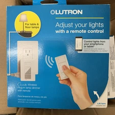 Lutron Wireless Plug-in Lamp Dimmer with Remote P-PKG1P-WH - NEW SEALED