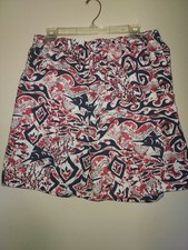 Columbia PFG Mens Large Swim Trunks 8" Fishing Board Shorts Mesh Lined Red Navy