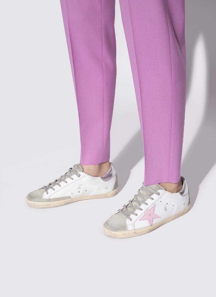 【関税&送料込】Golden  White Purple Platinum Super-Sta Golden Goose White/Purple/Platinum Super-star low-top