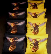 HONEY BUMBLE BEE BLACK YELLOW 8 ACA Regulation Cornhole Bean Bags B236