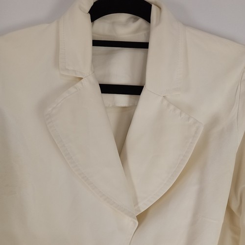 Cream white Blazer vintage 70s classic suit jacket retro secretary formal - Picture 5 of 9