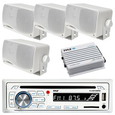 Pyle PLCDBT65 Marine CD Stereo Receiver, 4-CH Amplifier, 4x 3.5" 200W Speakers