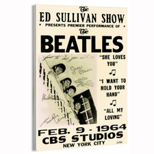 1964 The Beatles on the Ed Sullivan Show (Signed) Concert Poster or Canvas Home