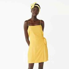 Nine West Womens Sz XXL Dress Faux Wrap Side Tie Furry Gold NWT