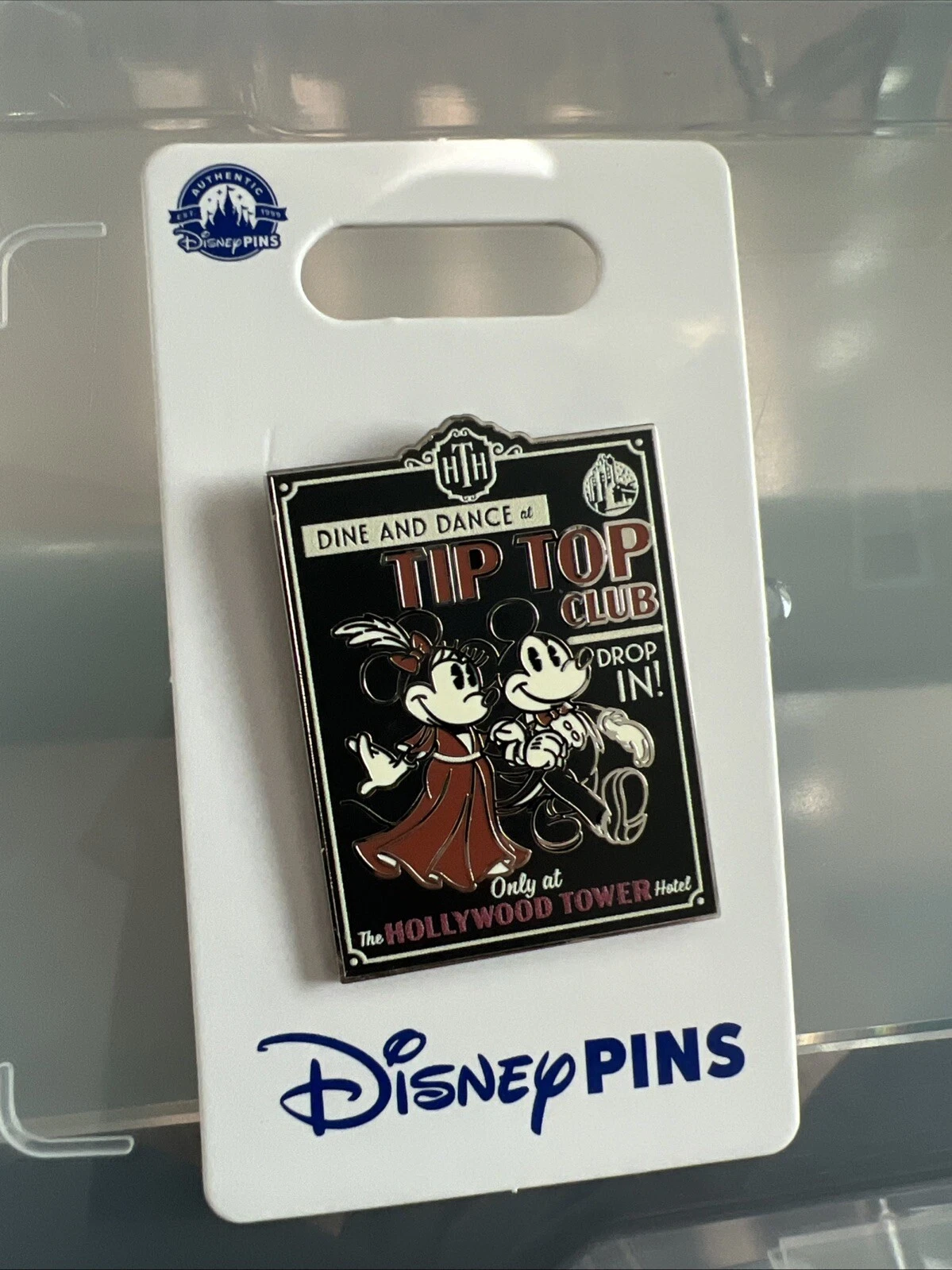 Mickey Minnie Tip Top Club Drop In Tower Of Terror Disney Spinner Pin