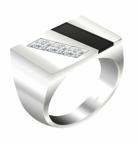 Anello Rosario In Argento 925 Massiccio Con Zirconi Bianchi. Anello Con