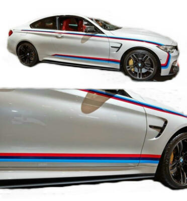 Graphics Stripe Decal Kit For BMW M4 Tricolor M Performance Waist Line Sticker