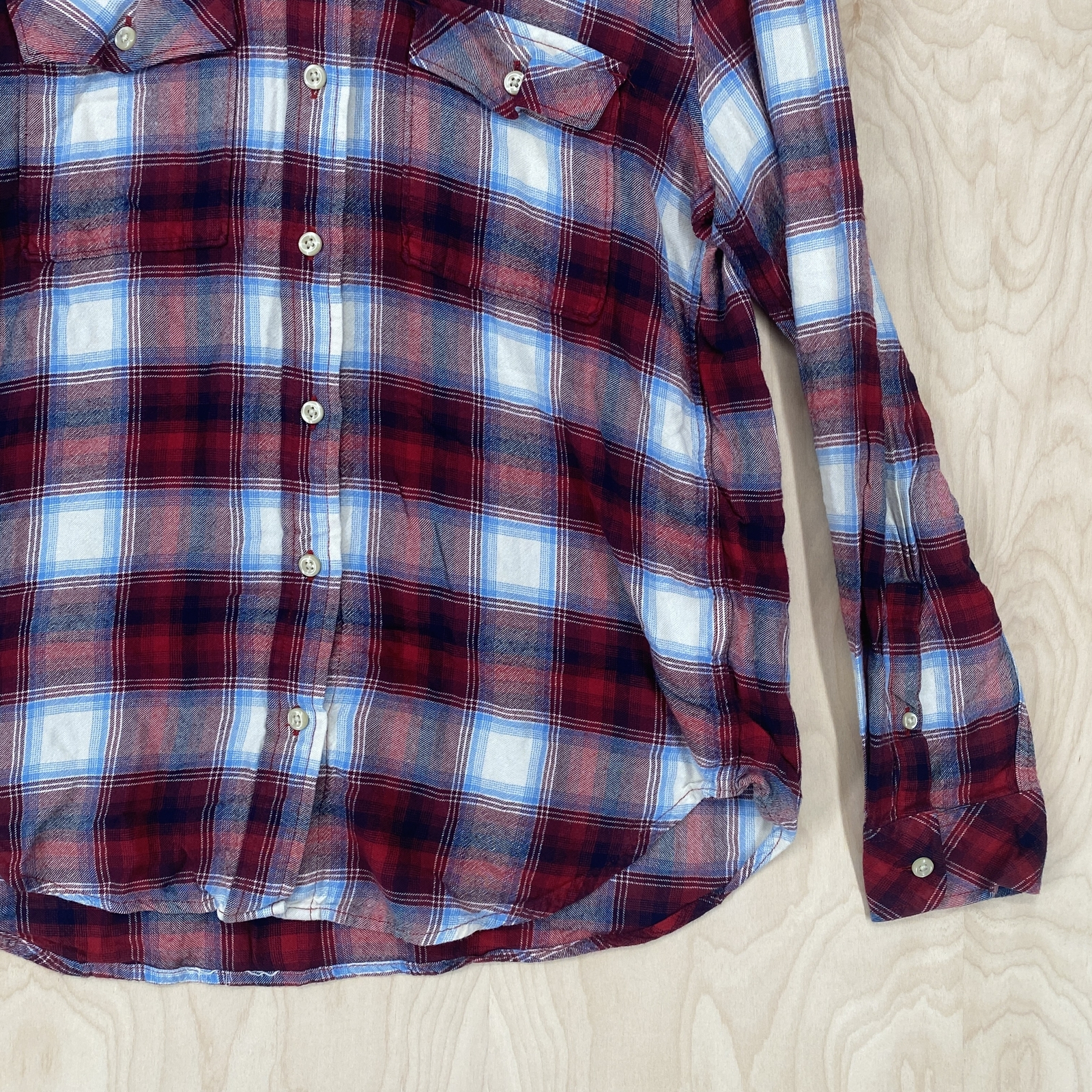 Pendleton Womens Gap Button Up Red Blue Soft Plai… - image 5