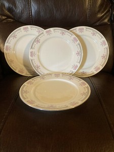 Four (4) Dynasty Fine China COLLEEN 1008-20 Dinner Plates - NO Verge
