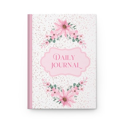 Pink Floral Hardcover Journal Daily Writing Planning Reflection 150 Lined Pages 