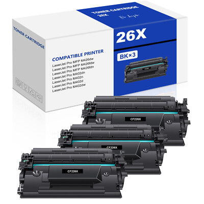 #ad #ad CF226A CF226X Black Toner For HP 26A 26X LaserJet Pro M402dn M402dw M426fdw Lot $45.60