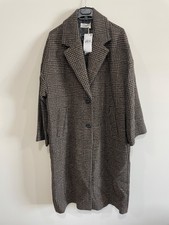 Mango Oversized Taupe Wool Blend Long Coat Size Small Ref: Zara Banana Republic