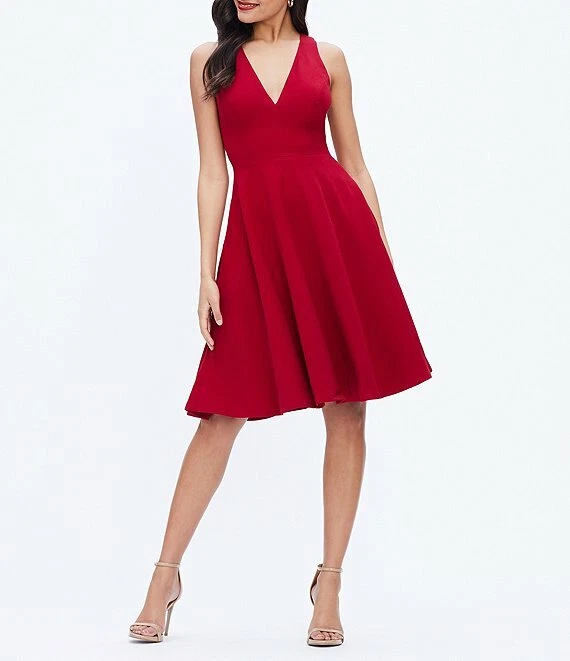 D'CART Women Fit and Flare Red Dress - Buy D'CART Women Fit and Flare Red  Dress Online at Best Prices in India | Flipkart.com