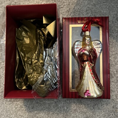 Waterford Holiday Heirlooms Blown Glass Red Angel Ornament W/ Box | eBay