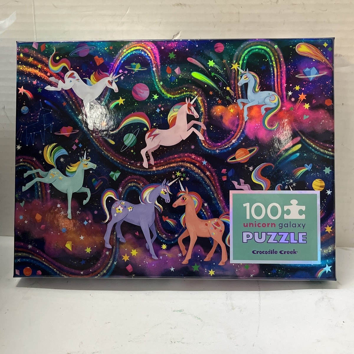 Holographic Puzzle, 100 Piece (Unicorn Galaxy) - Crocodile Creek