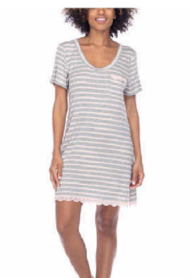 HONEYDEW WOMEN'S LONG SLEEVE PANTS SLEEP SHIRT  3-PC PJ SET(PINK/GRAY LARGE)NWT