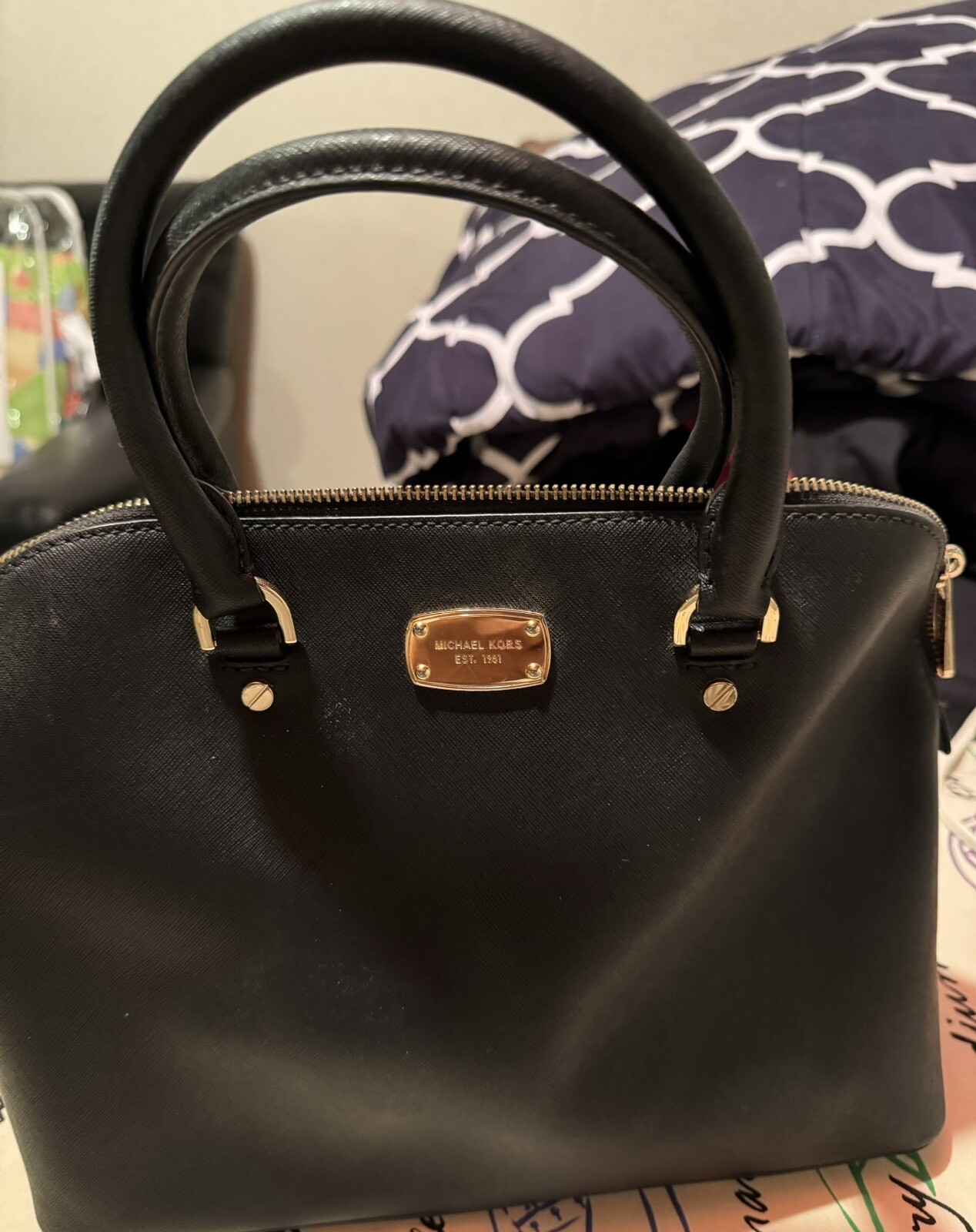 Michael Kors Black Leather  handbag~ Authentic - image 1
