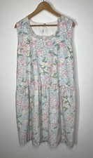 VTG Coquette Dress CottageCore Pastel Floral Drop Waist Sleeveless Lace Trim S