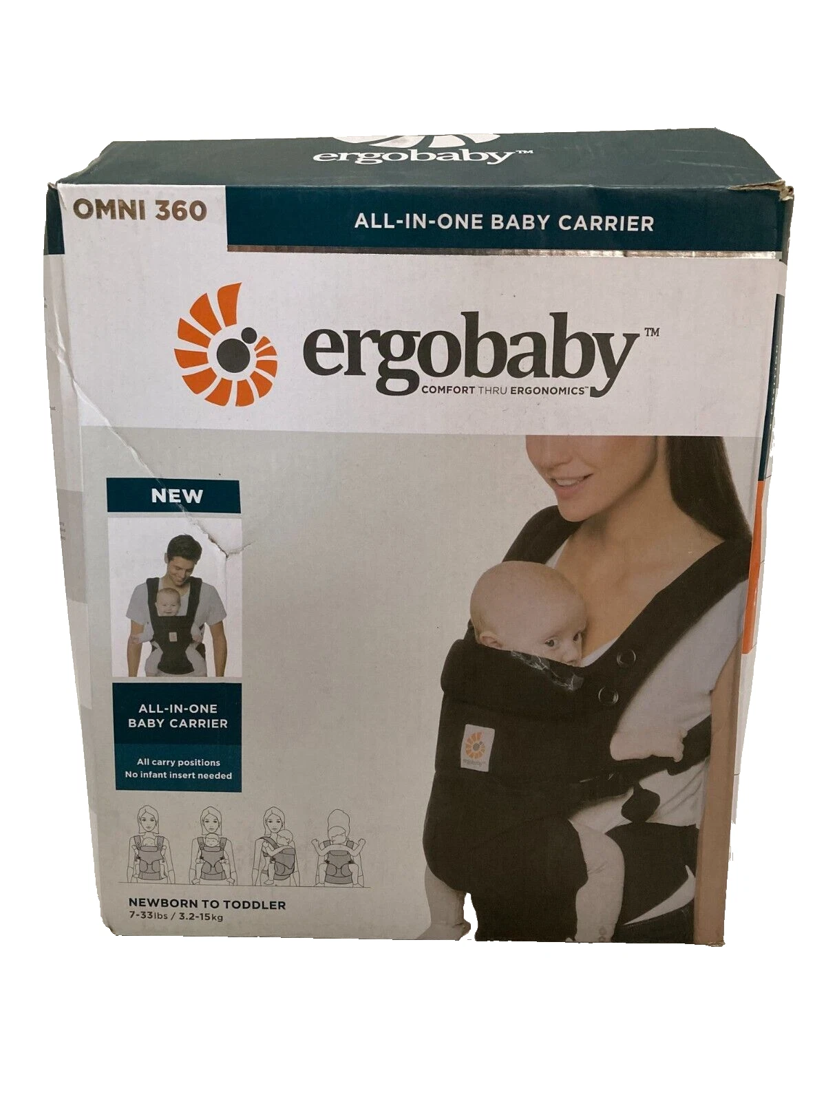 Ergobaby Omni Breeze All-in-1 Baby Carrier - Onyx Black BCZ360PONYX