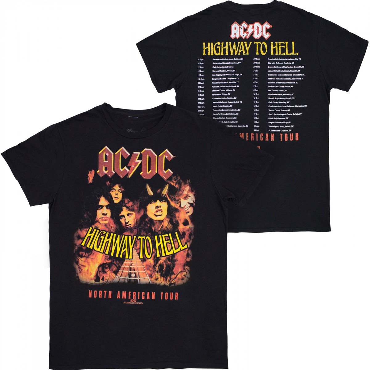 AC/DC Highway to Hell Tour Front and Back Print T-Shirt Black | eBay