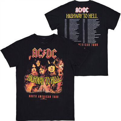 AC/DC Highway to Hell Tour Front and Back Print T-Shirt Black