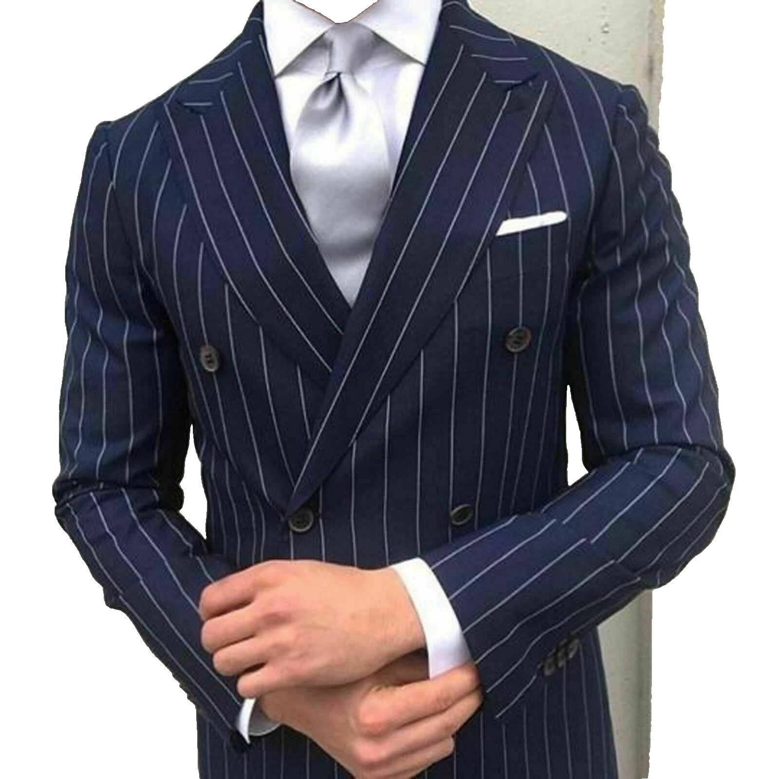 Trajes y Blazers de rayas Handmade Esmoquin para hombres