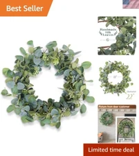 Handmade 22-Inch Eucalyptus Wreath for Door - All Seasons Greenery Decor