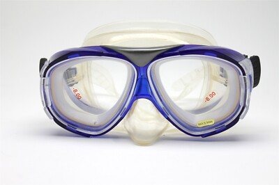 Swim Snorkel Dive Mask Clear/Blue For Snorkeling & Freediving Anti-Fog  