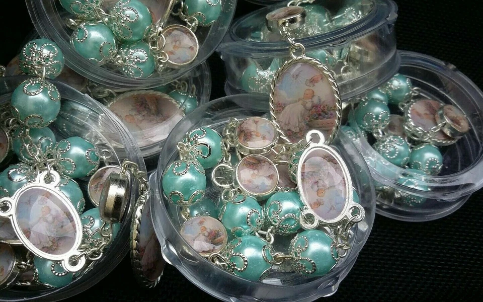 10 Крещение вечеринки Favors, четки браслет, Recuerdos Bautizo Rosario, подарок, Christi - Изображение 4 из 4